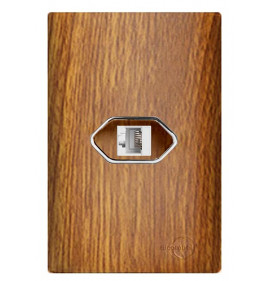 Conjunto Entrada RJ45 (Rede Telefone) 4x2 - Novara Cumaru Cromado